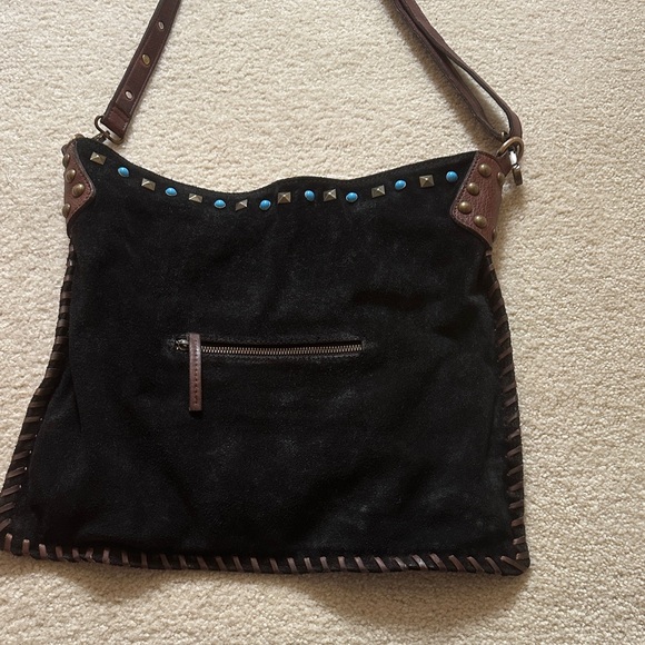 Free People Black and Red Boho Shoulder Bag - Picture 7 of 10